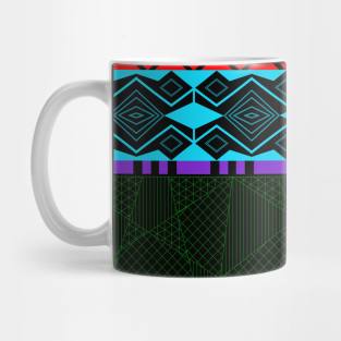 mexican wallpaper picnic in tribal totonac art vector pattern Mug